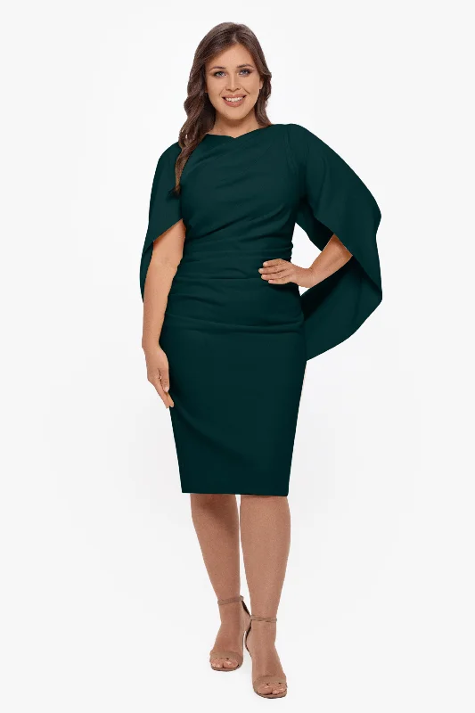 Best birthday dresses for a beach birthday party-Plus "Jordan" Short Scuba Crepe Drape Back Dress Best birthday dresses for a beach birthday party-Plus "Jordan" Short Scuba Crepe Drape Back Dress