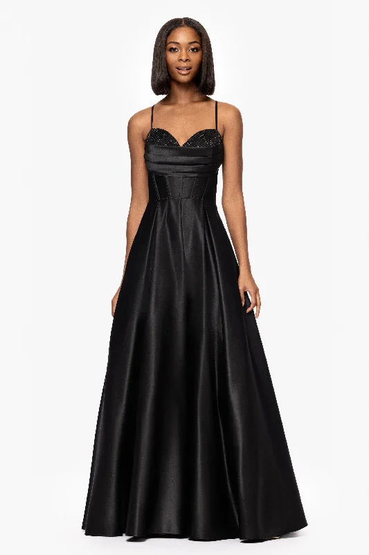 Graduation Dresses with Moisture-Wicking Fabric-Blondie Nites "Leah" Satin Stone Cowl Neck Floor Length Gown Graduation Dresses with Moisture-Wicking Fabric-Blondie Nites "Leah" Satin Stone Cowl Neck Floor Length Gown