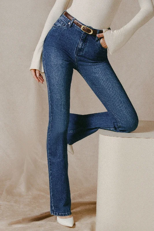 Where to buy birthday dresses with a mermaid fit-High-Rise Flared Jeans in Indigo Wash