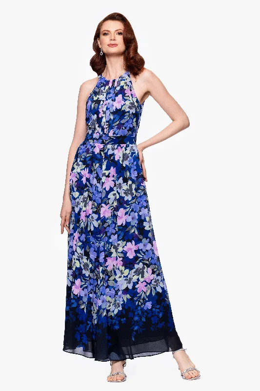 Day dresses for a relaxing day in the garden-"Kelsey" Print Chiffon Halter Neck Jumpsuit Day dresses for a relaxing day in the garden-"Kelsey" Print Chiffon Halter Neck Jumpsuit