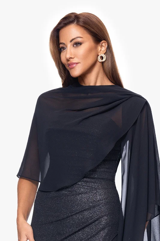 Wedding Guest Dresses with Solid Colors-"Bernadette" Chiffon Shawl Wrap