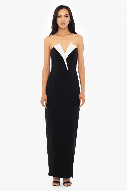 Evening dresses for a chic and refined event-"Violette" Long Strapless V Neck Tuxedo Dress Evening dresses for a chic and refined event-"Violette" Long Strapless V Neck Tuxedo Dress