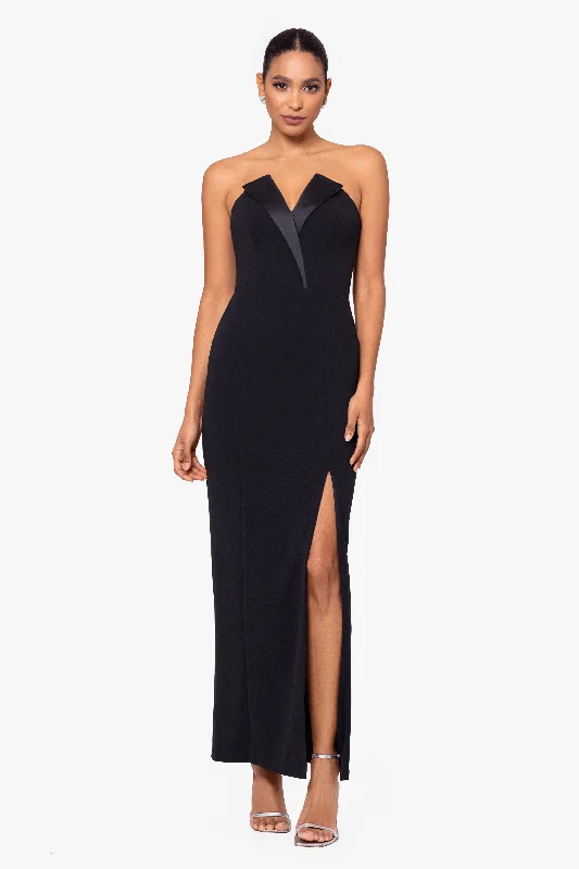 Evening dresses for a summer party-Petite "Violette" Long Strapless V Neck Tuxedo Dress Evening dresses for a summer party-Petite "Violette" Long Strapless V Neck Tuxedo Dress