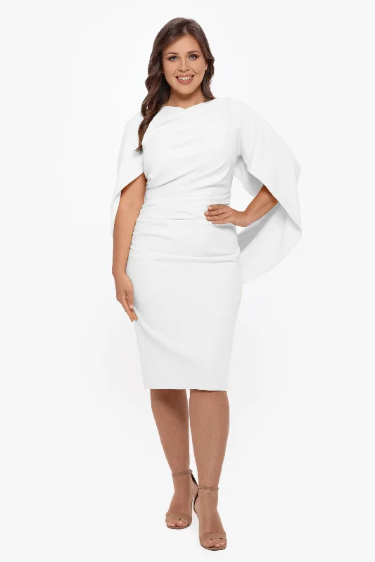 Best birthday dresses for a classy birthday gathering-Plus "Jordan" Short Scuba Crepe Drape Back Dress Best birthday dresses for a classy birthday gathering-Plus "Jordan" Short Scuba Crepe Drape Back Dress