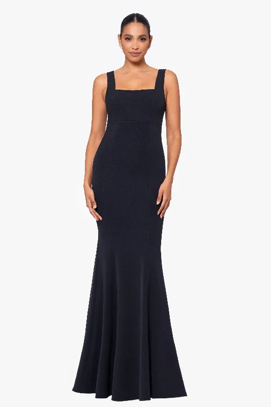 Wedding Guest Dresses for Volunteer Work-"Natasha" Long Square Neck Mermaid Dress
