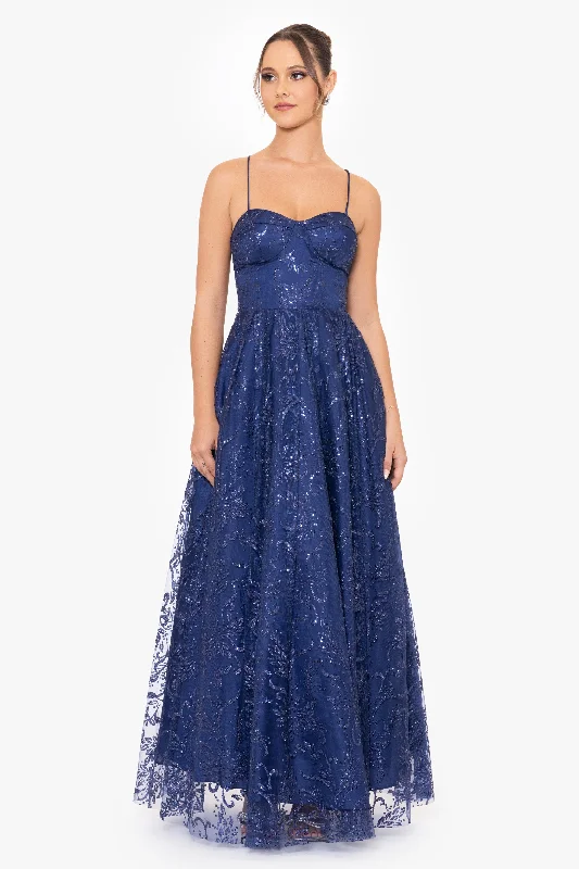Graduation Dresses for Snowboarding Events-Blondie Nites "Brandi" Long Glitter Cross Back Ballgown Graduation Dresses for Snowboarding Events-Blondie Nites "Brandi" Long Glitter Cross Back Ballgown