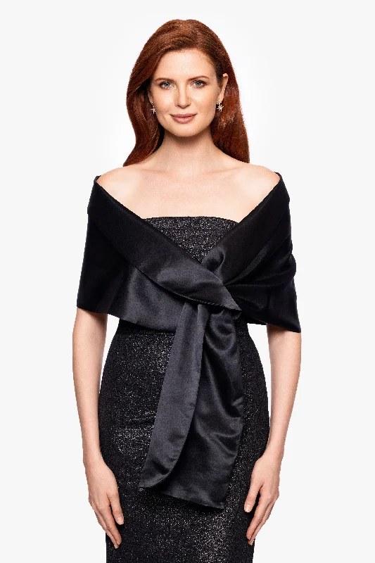 Wedding Guest Dresses for Nighttime Wear-"Trixie" Satin Shawl Wrap
