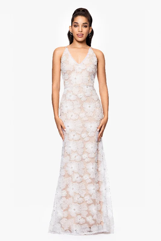 Off-the-Shoulder Graduation Dresses-"Carm" Beaded Soutache V-Neck Floor Length Dress Off-the-Shoulder Graduation Dresses-"Carm" Beaded Soutache V-Neck Floor Length Dress