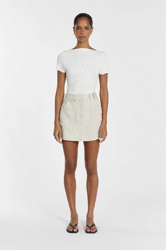 EVA NATURAL LINEN SKORT