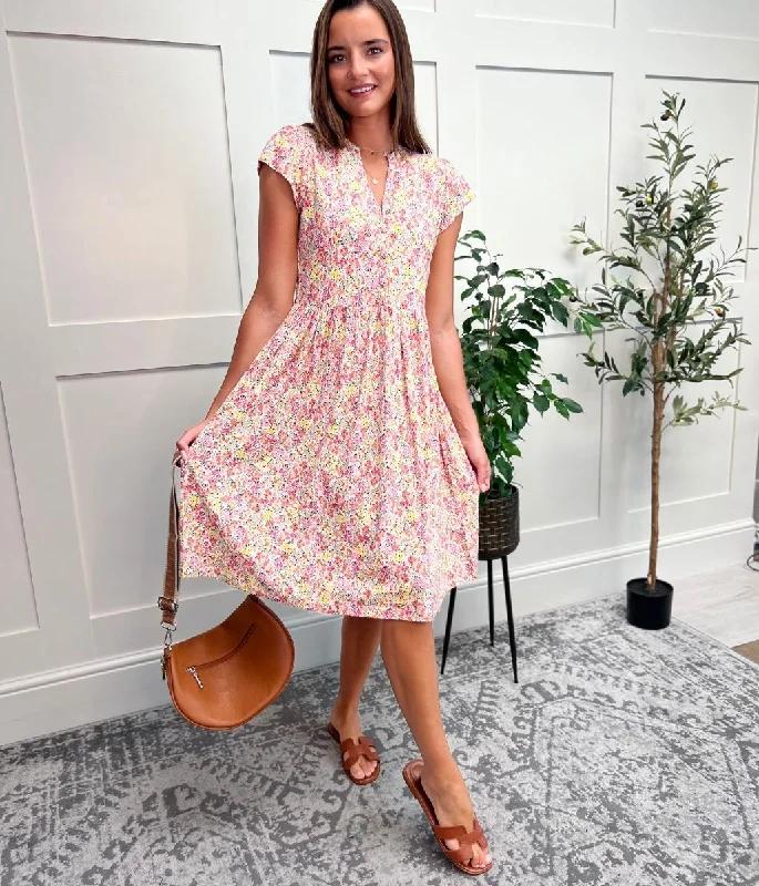 Amber Ditsy Floral Jersey Dress