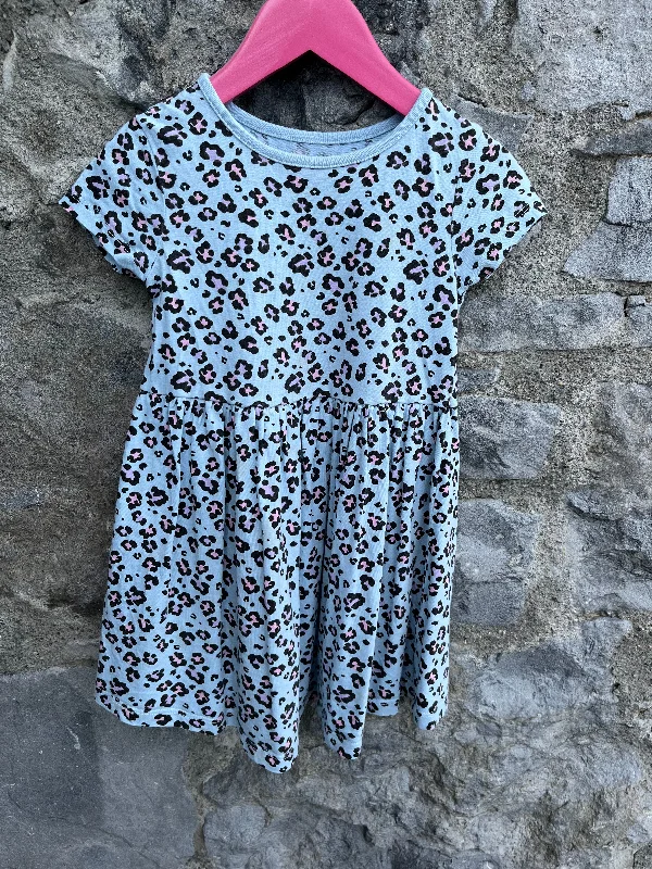 Blue Leopard dress    3-4y (98-104cm)