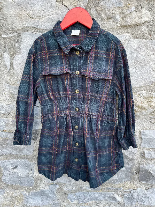 Green tartan cord tunic  5y (110cm)