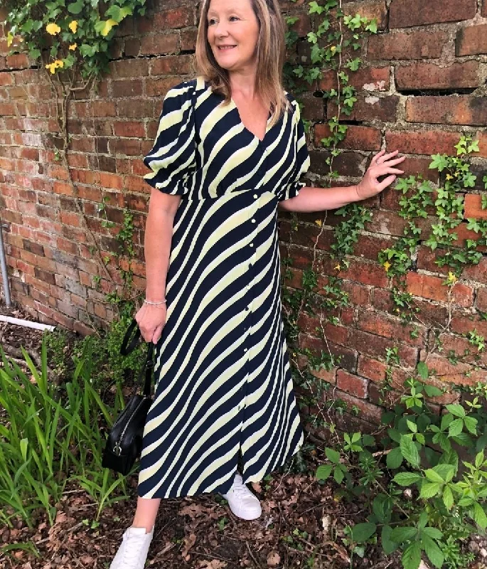 Navy Stripe Midi Dress