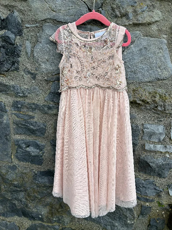 Pink net dress with sequin bolero   5y (110cm)