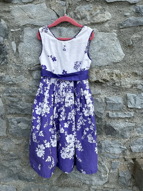 Purple floral dress   7-8y (122-128cm)