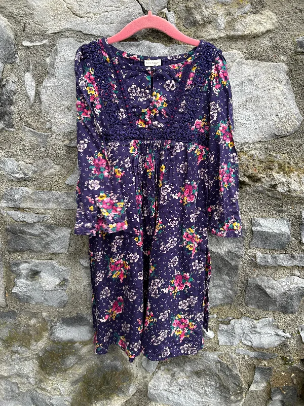 Purple floral dress  5-6y (110-116cm)