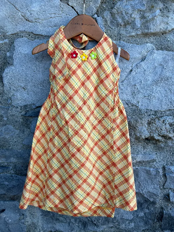 Y2K yellow check dress 3y (98cm)