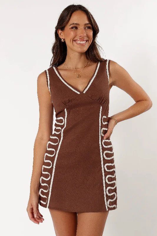 Alexa Mini Dress - Chocolate