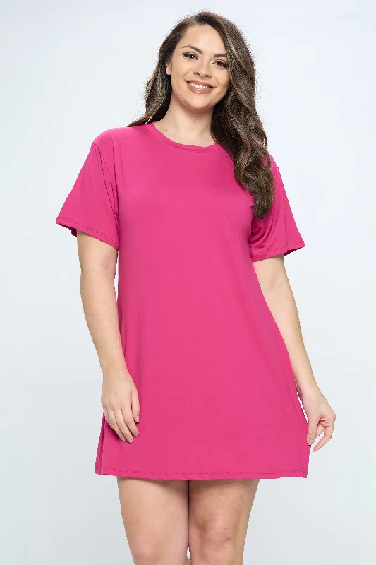 On The Go T- Shirt Dress with Pockets - Plus size