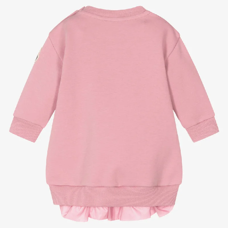 Pink Cotton Sweatshirt Dress