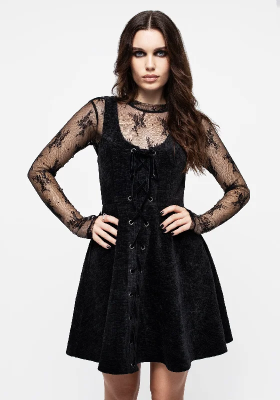 Valar Lace Up Mini Dress