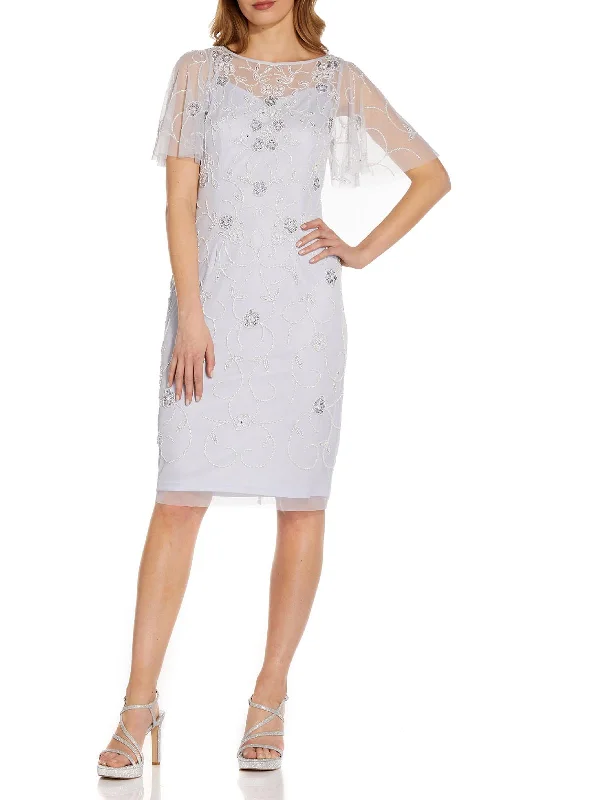 Womens Burnout Midi Cocktail and Party Dress