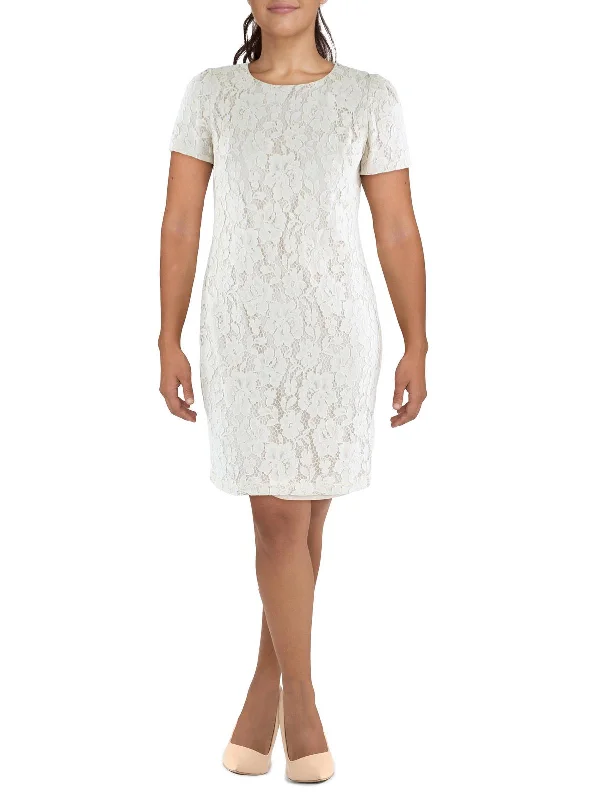 Womens Lace Knee-Length Cocktail and Party Dress