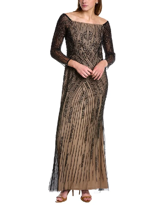 Prom dresses with statement sleeves for extra flair-Adrianna Papell Beaded Gown