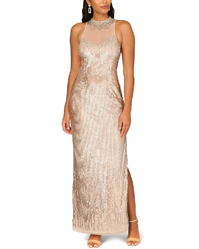 Prom dresses for an unforgettable night-Aidan Mattox Fully Beaded Column Gown