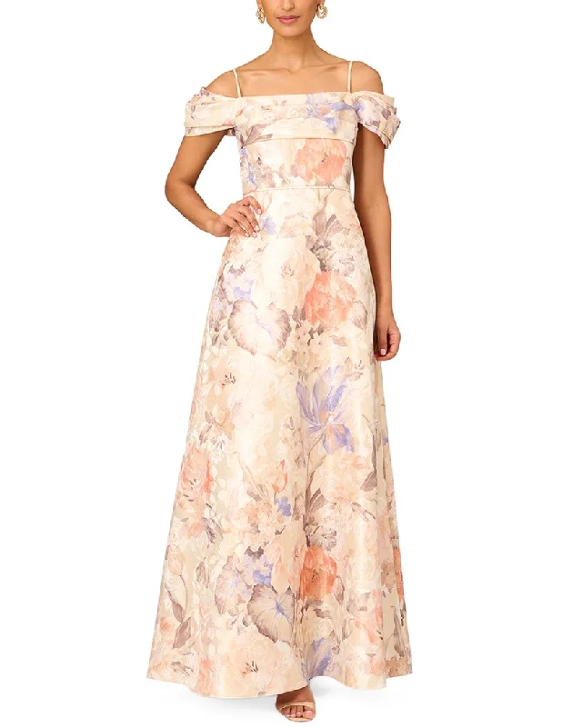 How to pick a prom dress for your skin tone-Aidan Mattox Off Shoulder Pleated Bodice Gown How to pick a prom dress for your skin tone-Aidan Mattox Off Shoulder Pleated Bodice Gown