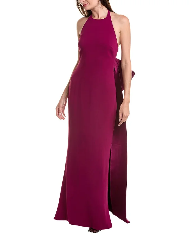 Sheer prom dresses for a fashion-forward style-Badgley Mischka Bow Back Gown