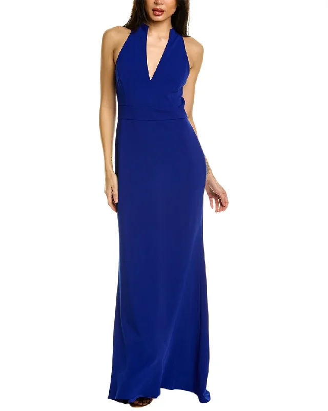 Best shoes to wear with a prom dress-Badgley Mischka Cut In Halter Gown