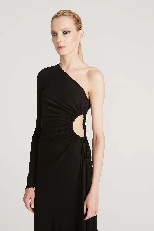 What accessories to wear with a black prom dress-Bay Matte Jersey Gown Black