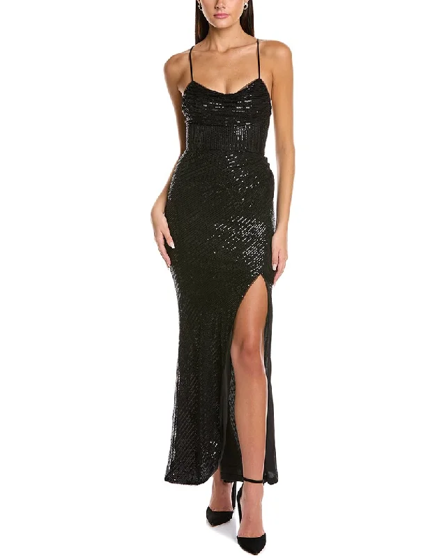 Best prom dresses for tall girls-Black by Bariano Dua Cowl Gown