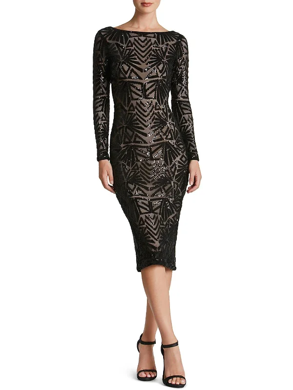 What are the best prom dresses for hourglass figures-Emery Womens Sequined Illusion Cocktail Dress What are the best prom dresses for hourglass figures-Emery Womens Sequined Illusion Cocktail Dress