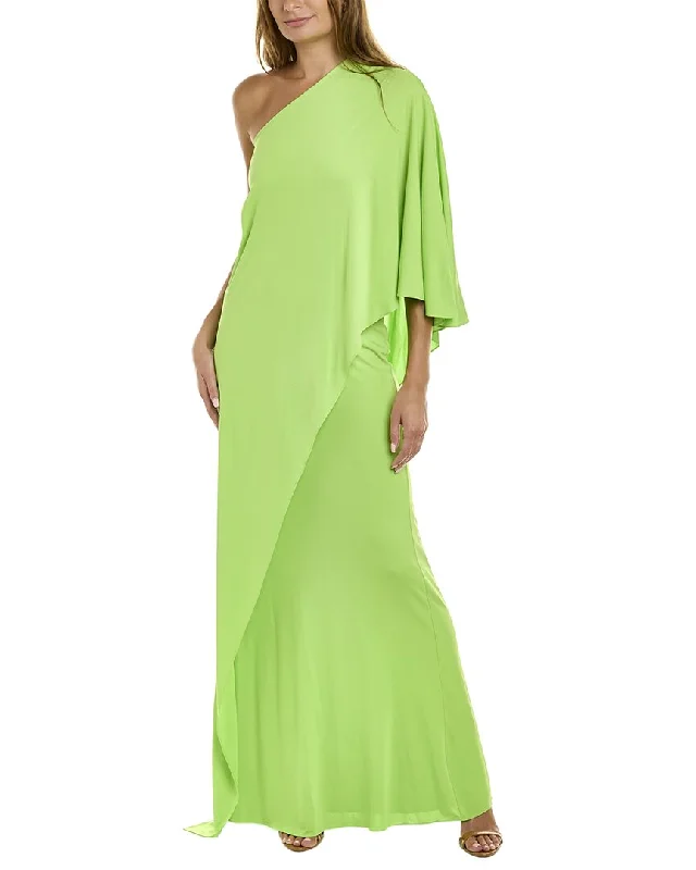 Choosing a prom dress based on your personality-Halston Alyssa Jersey Cascade Gown