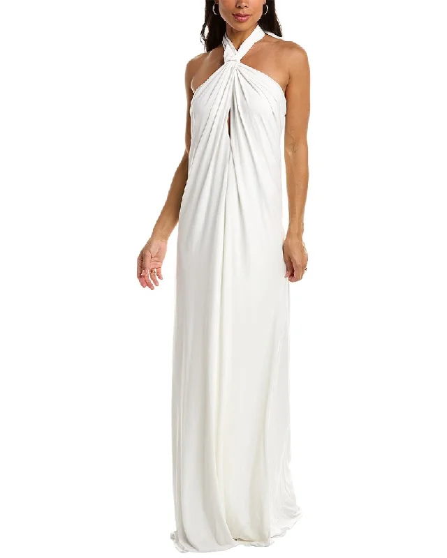 Finding prom dresses that flatter a pear-shaped body-Halston Lilah Gown