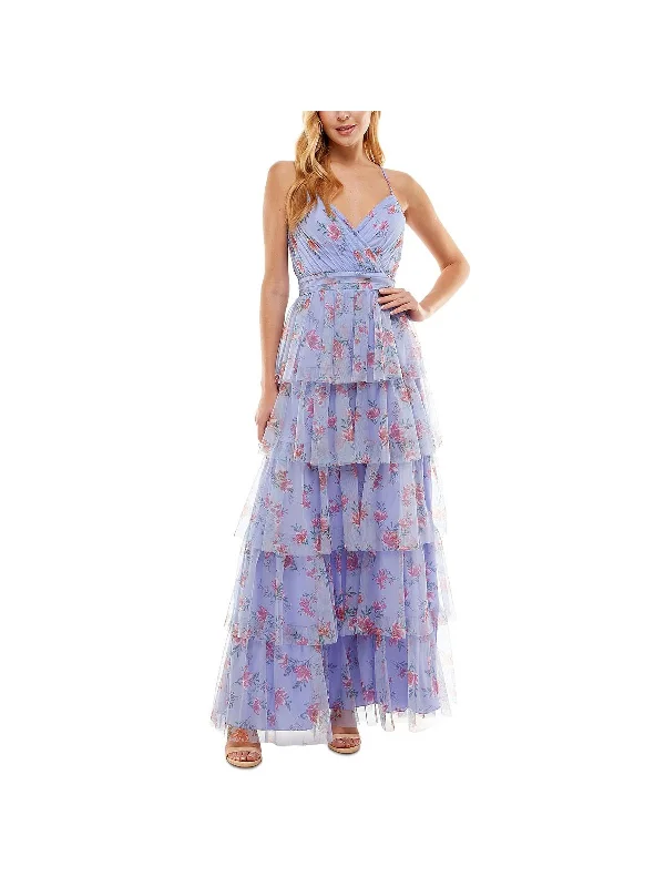 What type of prom dress is best for my figure-Juniors Womens Tiered Maxi Evening Dress What type of prom dress is best for my figure-Juniors Womens Tiered Maxi Evening Dress