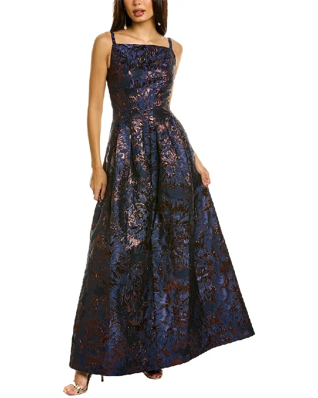 Metallic prom dresses for a futuristic look-Kay Unger Emeline Gown