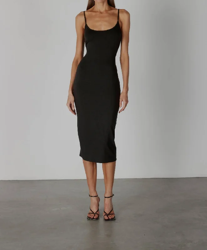 How to style your hair with a formal prom dress-Luxe Knit Twist Back Dress In Black How to style your hair with a formal prom dress-Luxe Knit Twist Back Dress In Black
