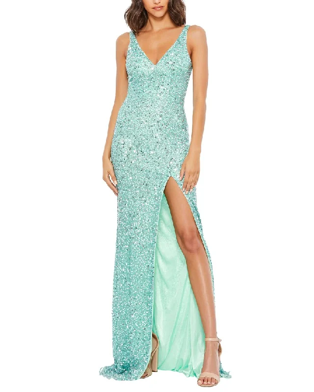 What kind of prom dress suits short girls-Mac Duggal Column Gown