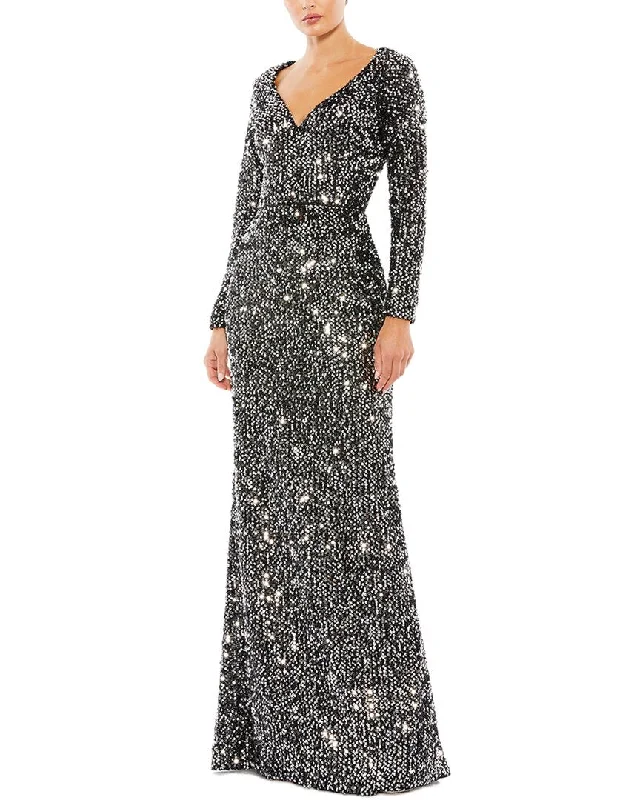 Red carpet-inspired prom dresses for glam-Mac Duggal Column Gown