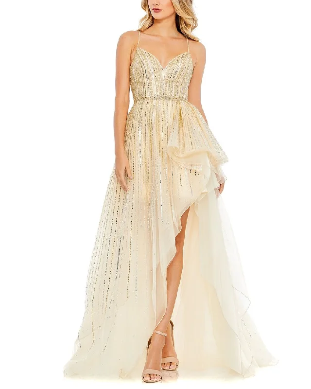 How to wear a statement necklace with a prom dress-Mac Duggal Gown