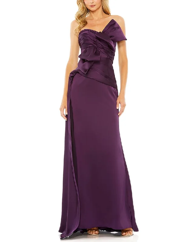 Choosing a prom dress for your skin tone and body type-Mac Duggal Strapless Bow Front Detailed Gown Choosing a prom dress for your skin tone and body type-Mac Duggal Strapless Bow Front Detailed Gown