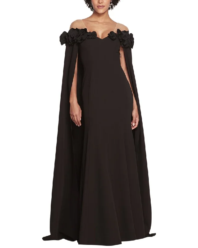 What to consider when choosing a prom dress-Marchesa Notte Off The Shoulder Cape Gown What to consider when choosing a prom dress-Marchesa Notte Off The Shoulder Cape Gown