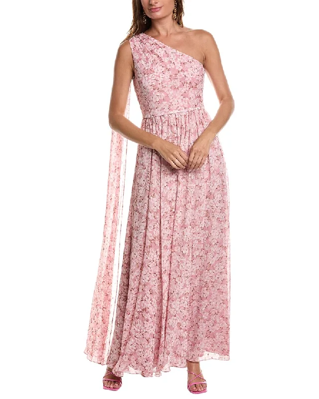 Prom dresses with open back details-Mikael Aghal One-Shoulder Gown