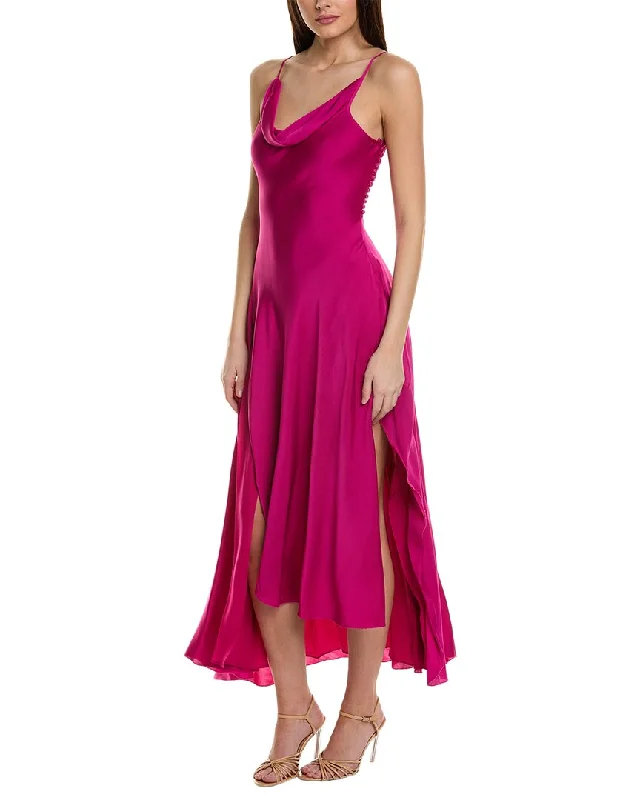 High-low prom dresses for a trendy style-Nicholas Elsie Ruffle Slit Silk-Blend Gown High-low prom dresses for a trendy style-Nicholas Elsie Ruffle Slit Silk-Blend Gown