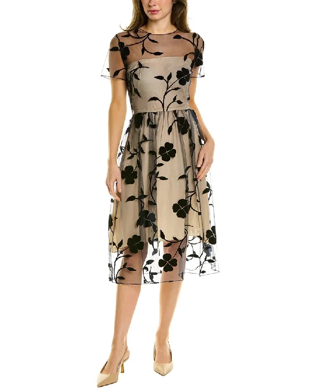 Where to find prom dresses for different body types-Oscar de la Renta Floral Silk-Lined Cocktail Dress