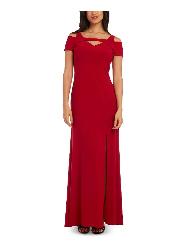 Prom dress shopping guide for first-time buyers-Petites Womens Cold Shoulder Jersey Evening Dress Prom dress shopping guide for first-time buyers-Petites Womens Cold Shoulder Jersey Evening Dress