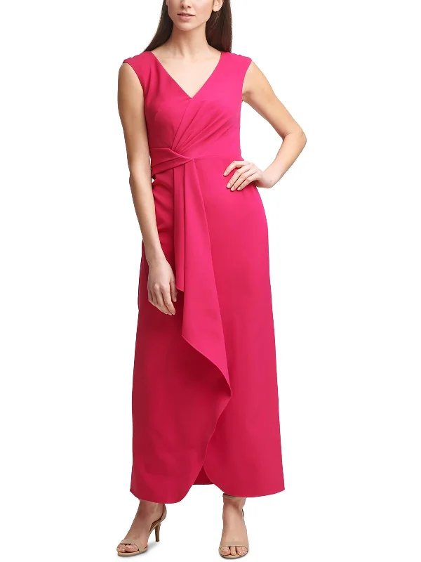 Where to find the perfect prom dress for your figure-Petites Womens Wrap-Front Maxi Evening Dress